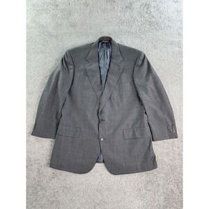 Brooks Brothers Suit Jacket 46 R Gray Wool Prince of Whales Business Luxury USA